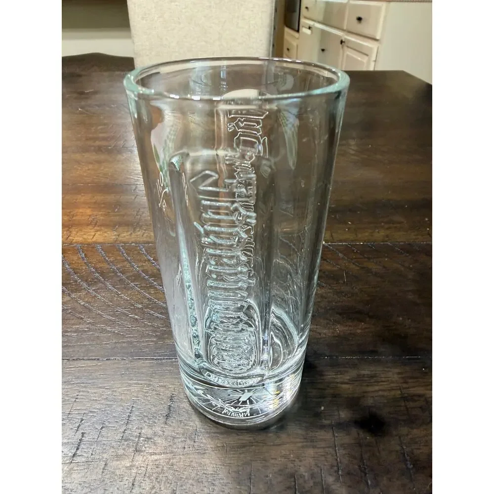 Jagermeister Tall Embossed Shot Glass 0.1L Stag Logo Bottom Clear Barware